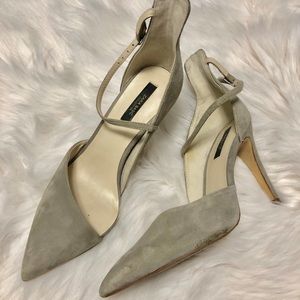 Zara cutout pump - Gray suede